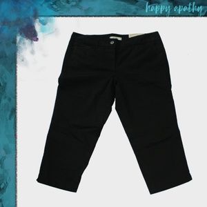 Loft Marisa Cropped Black Pants NWT